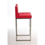 Tabouret de bar Edimbourg E77 Rouge - Acier inoxydable / cuir véritable