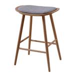 Tabouret de bar Endrup Tissu / Partiellement en frêne massif - Gris / Frêne