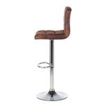 Tabouret de bar Fitzgerald Imitation cuir - Marron vieilli / Chrome - 1 tabouret