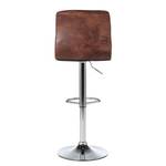 Tabouret de bar Fitzgerald Imitation cuir - Marron vieilli / Chrome - 1 tabouret