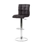 Tabouret de bar Fitzgerald Imitation cuir - Marron foncé / Chrome - 1 tabouret