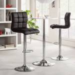 Tabouret de bar Fitzgerald Imitation cuir - Marron foncé / Chrome - 1 tabouret