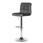 Tabouret de bar Fitzgerald Imitation cuir - Gris foncé / Chrome - 1 tabouret