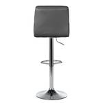 Tabouret de bar Fitzgerald Imitation cuir - Gris foncé / Chrome - 1 tabouret