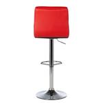 Tabouret de bar Fitzgerald Imitation cuir - Rouge / Chrome - 1 tabouret