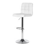 Tabouret de bar Fitzgerald Imitation cuir - Blanc / Chrome - 1 tabouret