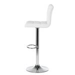 Tabouret de bar Fitzgerald Imitation cuir - Blanc / Chrome - 1 tabouret