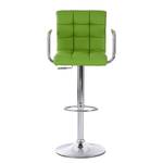 Chaise de bar Fitzgerald Imitation cuir - Vert pomme / Chrome - 1 chaise