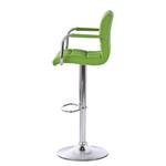 Chaise de bar Fitzgerald Imitation cuir - Vert pomme / Chrome - 1 chaise