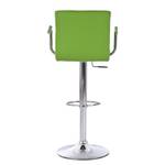 Chaise de bar Fitzgerald Imitation cuir - Vert pomme / Chrome - 1 chaise