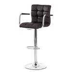 Chaise de bar Fitzgerald Imitation cuir - Marron foncé / Chrome - 1 chaise