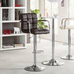 Chaise de bar Fitzgerald Imitation cuir - Marron foncé / Chrome - 1 chaise