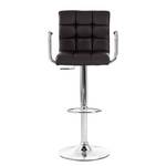 Chaise de bar Fitzgerald Imitation cuir - Marron foncé / Chrome - 1 chaise