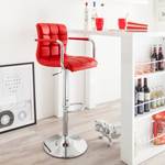 Sedia da bar Fitzgerald similpelle - Rosso / Cromo - 1 sedia