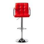 Chaise de bar Fitzgerald Imitation cuir - Rouge / Chrome - 1 chaise