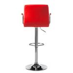 Chaise de bar Fitzgerald Imitation cuir - Rouge / Chrome - 1 chaise