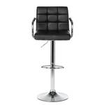 Chaise de bar Fitzgerald Imitation cuir - Noir / Chrome - 1 chaise