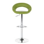 Tabouret de bar Hemingway Imitation cuir - Vert / Surpiqûres blanches