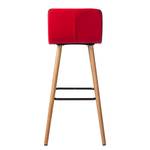 Barhocker Troon (2er-Set) Eiche massiv / Webstoff - Rot / Anthrazit