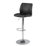 Tabouret de bar Kelso (lot 2) Imitation cuir - Noir / Chrome