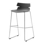 Tabouret de bar Makalaya (lot 2) kunststof/roestvrij staal - Gris / Chrome