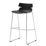 Tabouret de bar Makalaya (lot 2) kunststof/roestvrij staal - Noir / Chrome