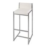 Tabourets de bar Palanga (lot de 2) Cuir véritable blanc