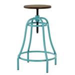 Tabourets de bar Roth (lot de 2) Bambou massif / Acier - Turquoise