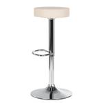 Tabouret de bar Vincent Imitation cuir - Crème / Chrome