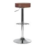 Tabouret de bar Vincent Imitation cuir - Marron foncé