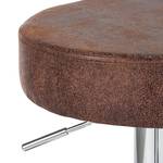 Tabouret de bar Vincent Imitation cuir - Marron foncé