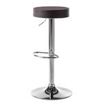 Tabouret de bar Vincent Imitation cuir - Marron foncé / Chrome