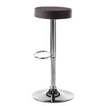 Tabouret de bar Vincent Imitation cuir - Marron foncé / Chrome