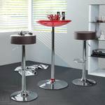 Tabouret de bar Vincent Imitation cuir - Marron foncé / Chrome