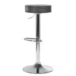 Tabouret de bar Vincent Imitation cuir - Gris / Chrome