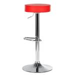 Tabouret de bar Vincent Imitation cuir - Rouge / Chrome