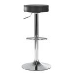 Tabouret de bar Vincent Imitation cuir - Noir / Chrome