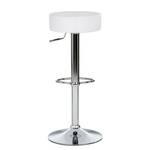 Tabouret de bar Vincent Imitation cuir - Blanc / Chrome