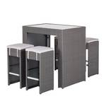 Set da bar Paradise Lounge (5 pezzi) Polyrattan Grigio