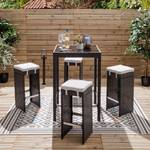 Barset Paradise Lounge (5-teilig) Webstoff / Polyrattan - Hellgrau / Graubraun