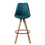 Chaises de bar Aledas II Tissu / Caoutchouc massif - Bleu pétrole - Lot de 2