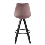 Chaises de bar Aledas III Velours / Caoutchouc massif - Rose vieilli / Noir - Rose vieilli - Lot de 2