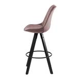 Chaises de bar Aledas III Velours / Caoutchouc massif - Rose vieilli / Noir - Rose vieilli - Lot de 2