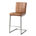 Chaises de bar Damia I (lot de 2) Imitation cuir - Cognac / Acier inoxydable