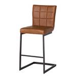 Chaises de bar Damia I (lot de 2) Imitation cuir - Cognac / Noir