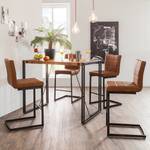 Chaises de bar Damia I (lot de 2) Imitation cuir - Cognac / Noir