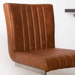 Chaises de bar Damia II (lot de 2) Imitation cuir - Cognac / Acier inoxydable