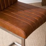 Chaises de bar Damia II (lot de 2) Imitation cuir - Cognac / Acier inoxydable