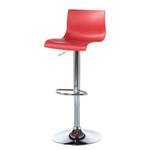 Chaise de bar Falkland Matière synthétique / Métal - Rouge - Chrome brillant - 1 chaise