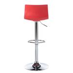 Chaise de bar Falkland Matière synthétique / Métal - Rouge - Chrome brillant - 1 chaise